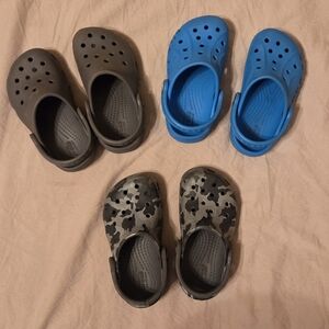 CROCS Kids Shoes in Gray, Blue, and Camo